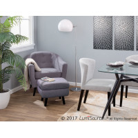 LumiSource C2-AH-RKWL GY Rockwell Chair with Ottoman in Charcoal Grey
